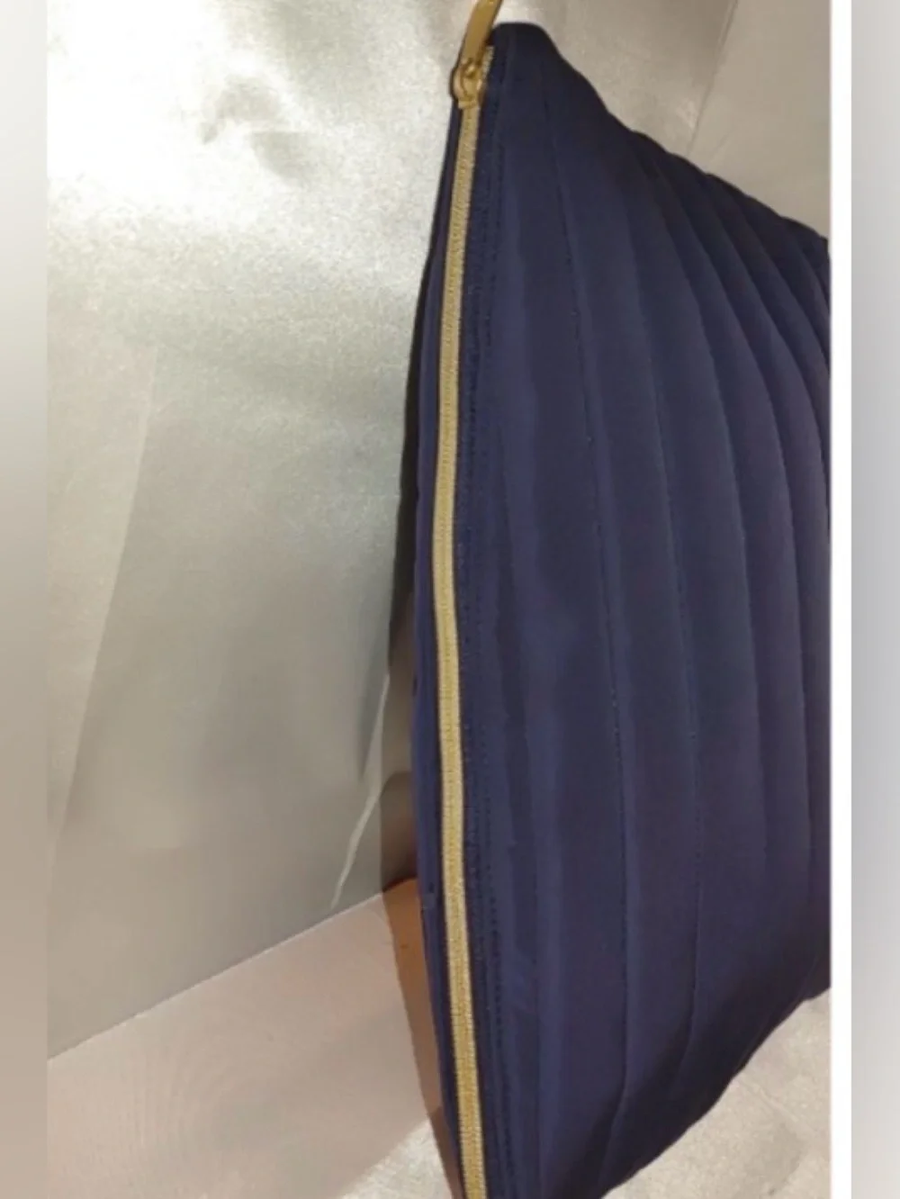 Sonia Kashuk Large Navy Blue Quilted Cosmetic Bag
